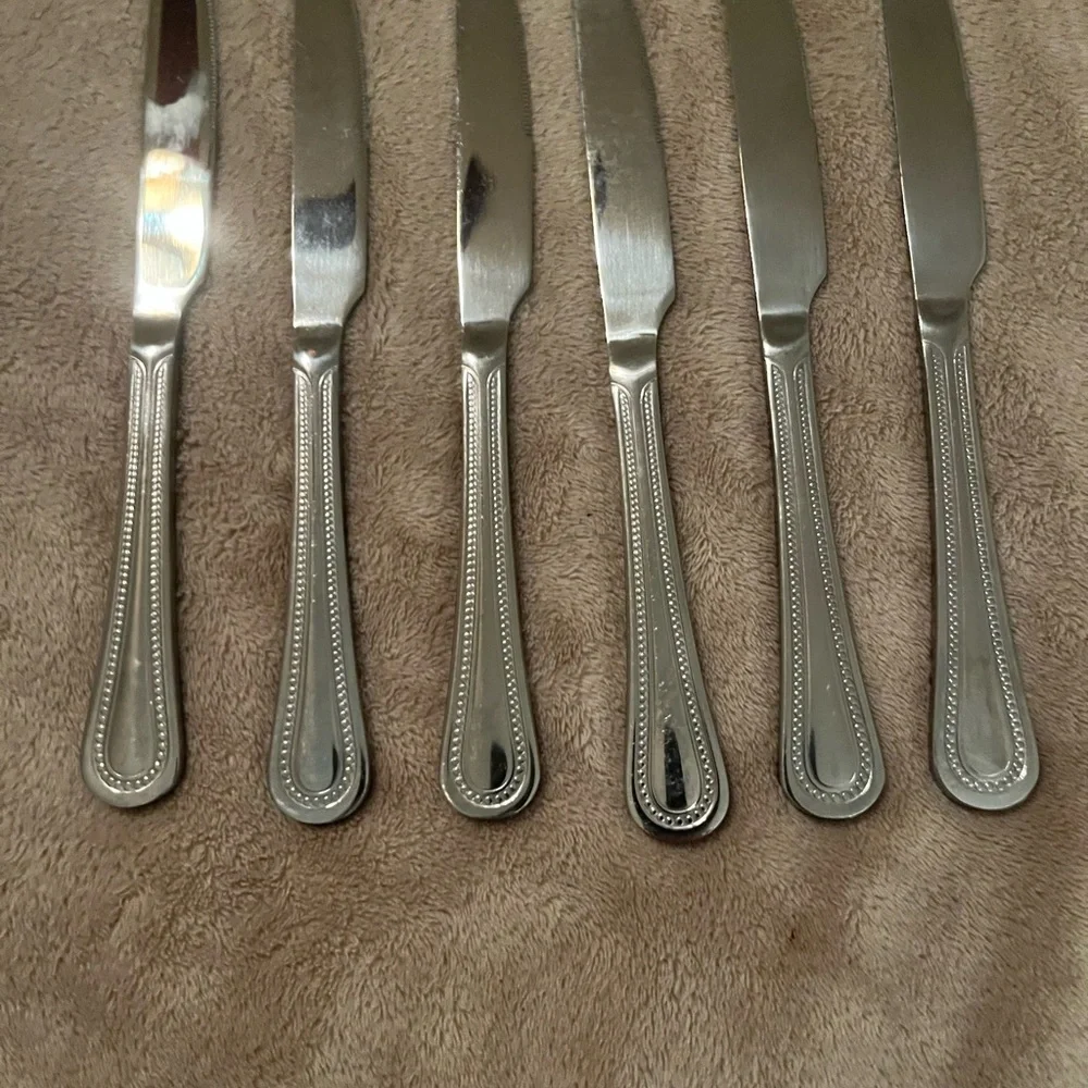 Modern Solid Dinner Knife Stainless Steel Set of 6